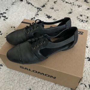 Steven By Steve Madden Caril Side-cutout Loaf Black leather lace-up